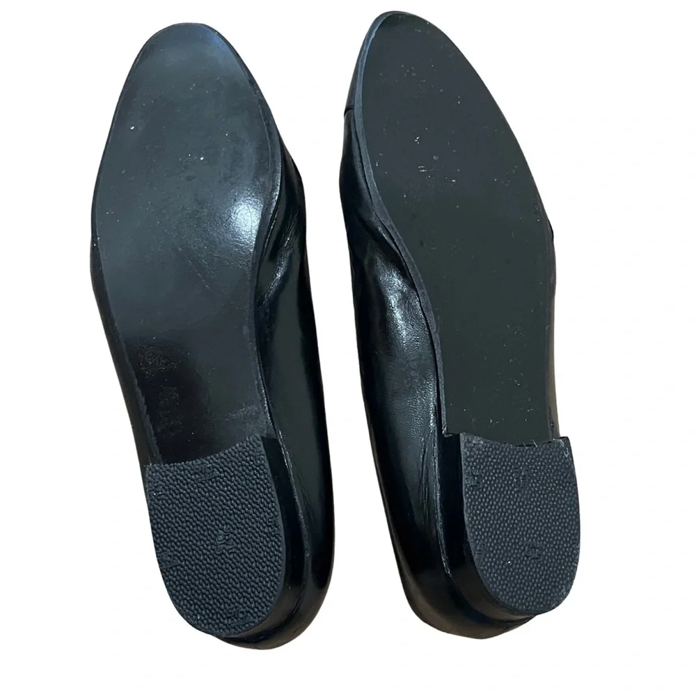 Chanel Authentic Black Vintage Interlock CC Logo Ballet Flats Women's Size: 40 - Picture 3 of 7